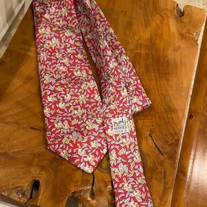 Hermes apple coral color silk Tie